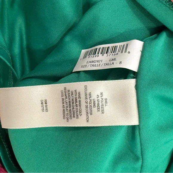 Eliza J Mod Shift Style Dress Women’s Sz 8 Green Floral Flowers Lace Colorful - Picture 6 of 9